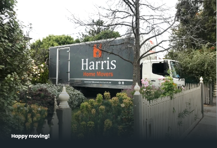 A Harris Movers truck on moving day